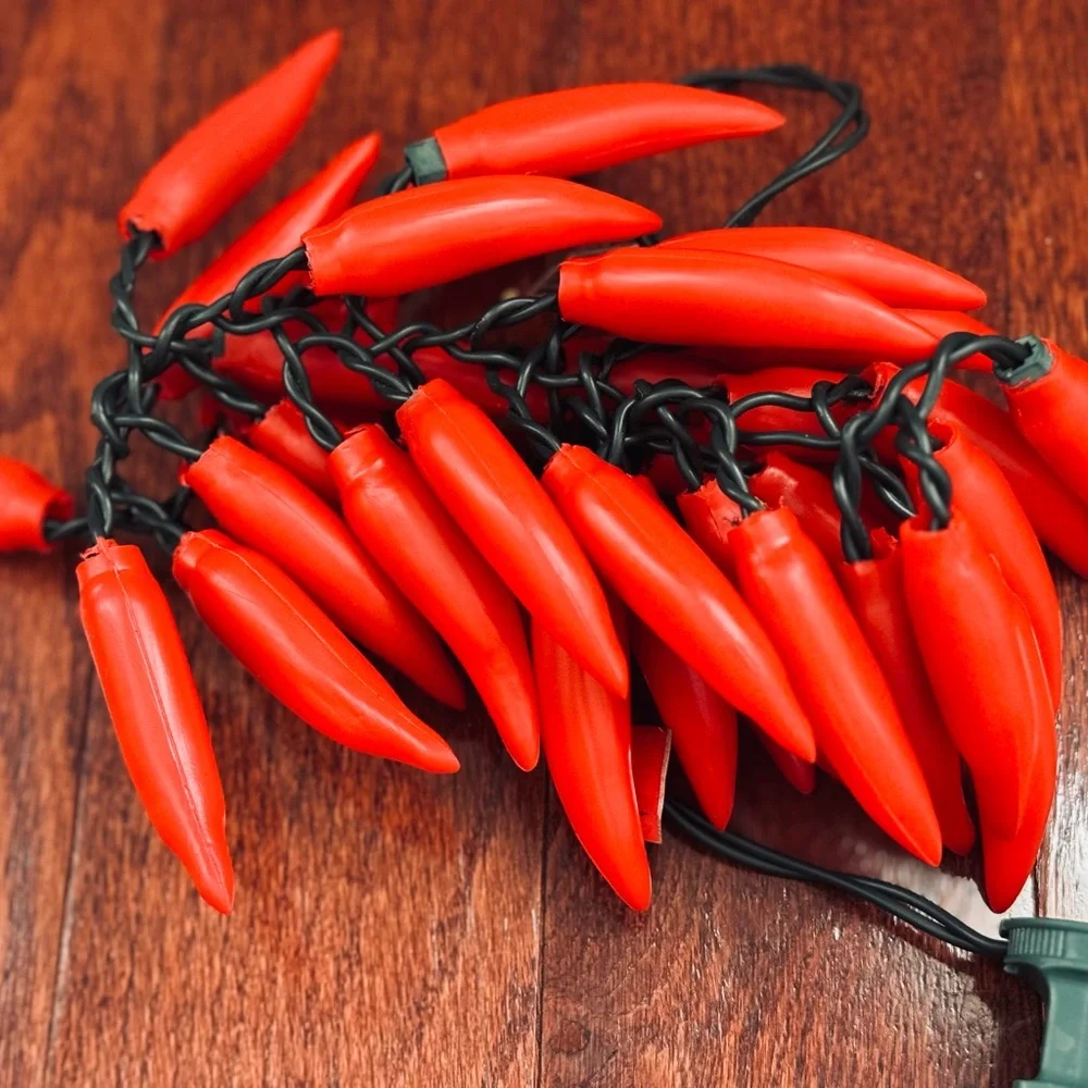 35 Vintage Red Chili Peppers Christmas Cinco De Mayo String Light Indoor/Outdoor - Picture 5 of 5